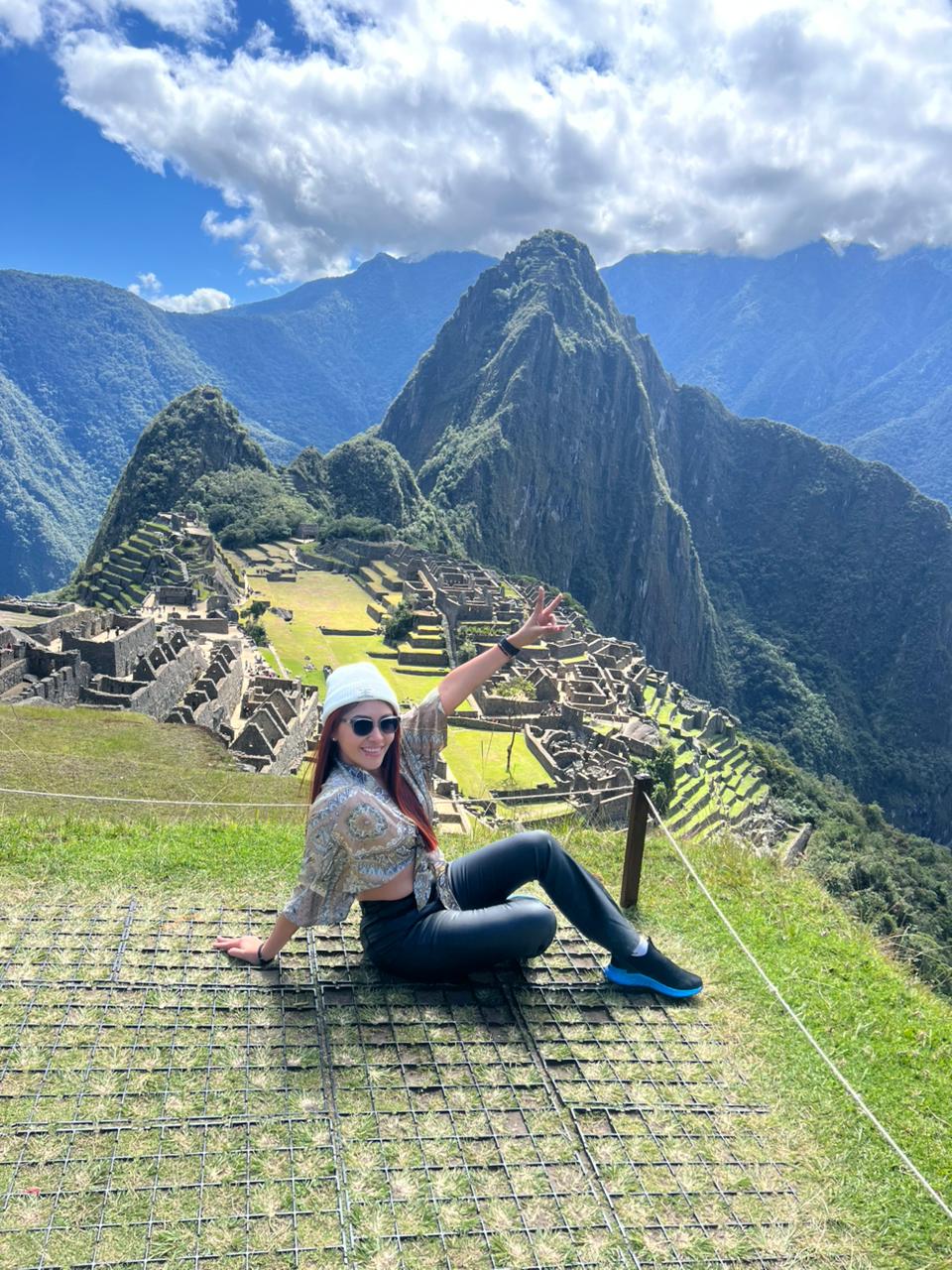 Lizette Colmenares en Machu Picchu, Perú