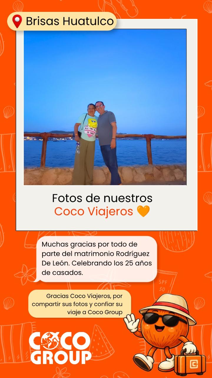 Matrimonio Rodríguez De León celebrando 25 años de casados en Brisas Huatulco