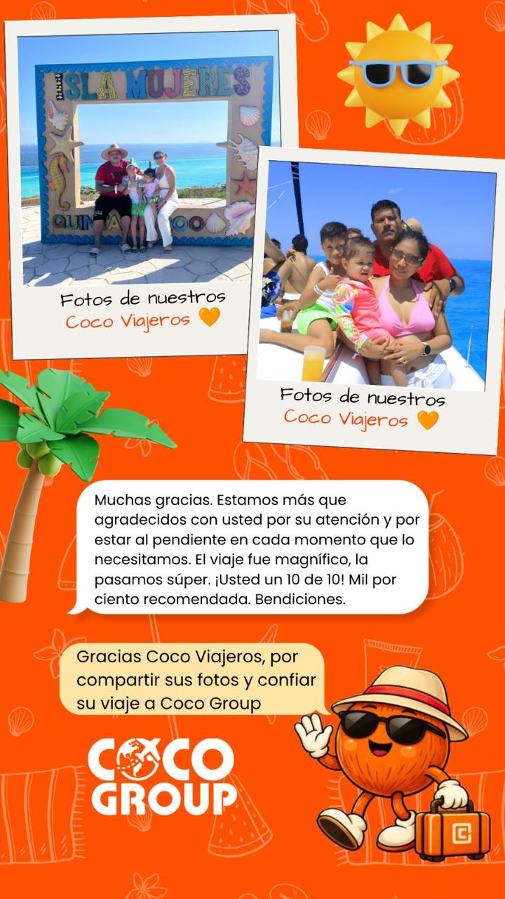 Familia disfrutando un paseo en barco en Isla Mujeres